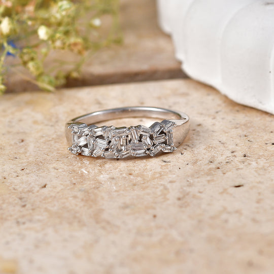 LUXURIANT DIAMOND - Lab Grown Diamant SI-GH Ring 925 Silber 750 Gelbgold vermeil (Größe 18.00) ca. 0,27 ct