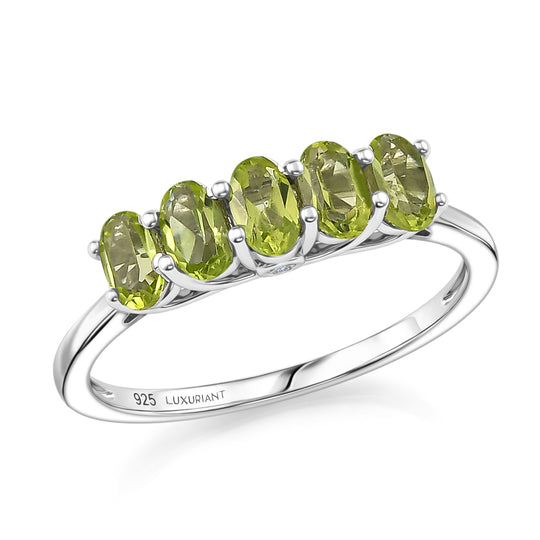 LUXURIANT - AA Peridot, Lab Grown Diamant Ring 925 Silber Rhodiniert (Größe 19.00) ca. 1.29 ct