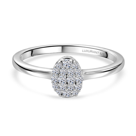 LUXURIANT DIAMOND - Lab Grown Diamant SI-GH Ring 925 Silber Rhodiniert (Größe 18.00) ca. 0,15 ct