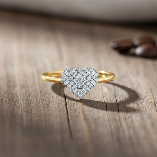 LUXURIANT DIAMOND - Lab Grown Diamant SI-GH Ring 925 Silber 750 Gelbgold vermeil (Größe 21.00) ca. 0.23 ct