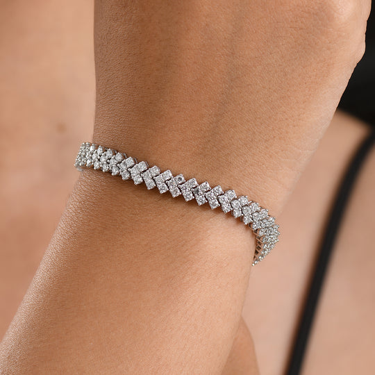 LUXURIANT DIAMOND - Lab Grown Diamant SI-GH Armband ca. 20 cm 925 Silber Rhodiniert ca. 7,10 ct.