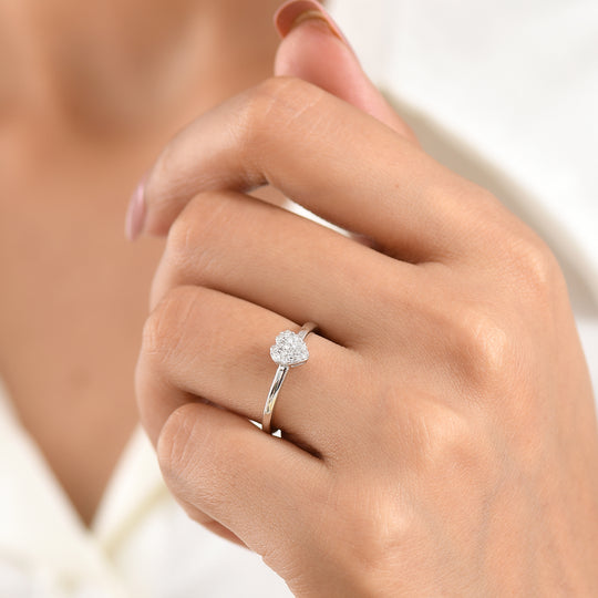 LUXURIANT DIAMOND - Lab Grown Diamant SI-GH Ring 925 Silber Rhodiniert (Größe 16.00) ca. 0,14 ct