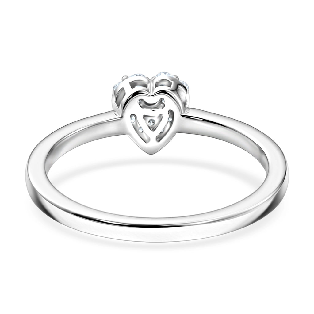LUXURIANT DIAMOND - Lab Grown Diamant SI-GH Ring 925 Silber Rhodiniert (Größe 17.00) ca. 0,14 ct