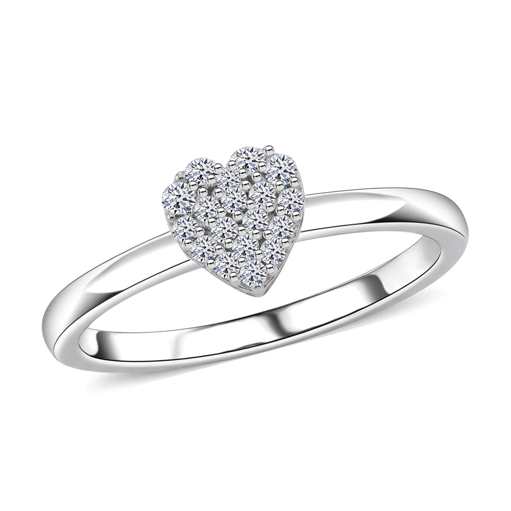 LUXURIANT DIAMOND - Lab Grown Diamant SI-GH Ring 925 Silber Rhodiniert (Größe 17.00) ca. 0,14 ct
