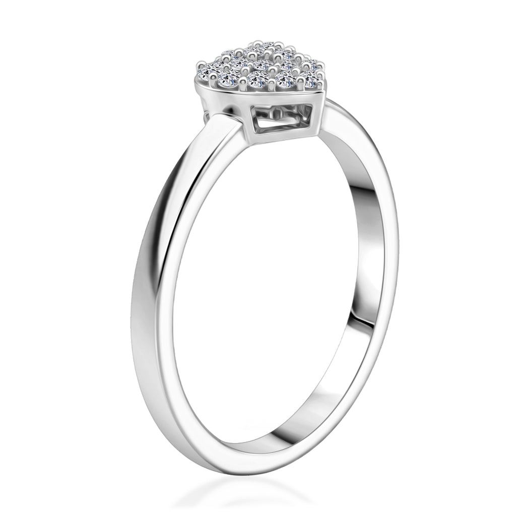 LUXURIANT DIAMOND - Lab Grown Diamant SI-GH Ring 925 Silber Rhodiniert (Größe 17.00) ca. 0,14 ct