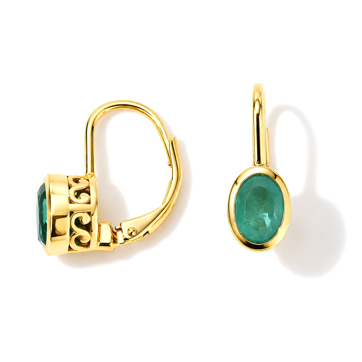 D'Joy Smaragd-Quarz Triplette Ohrringe 925 Silber Gold ca. 2,03 ct.