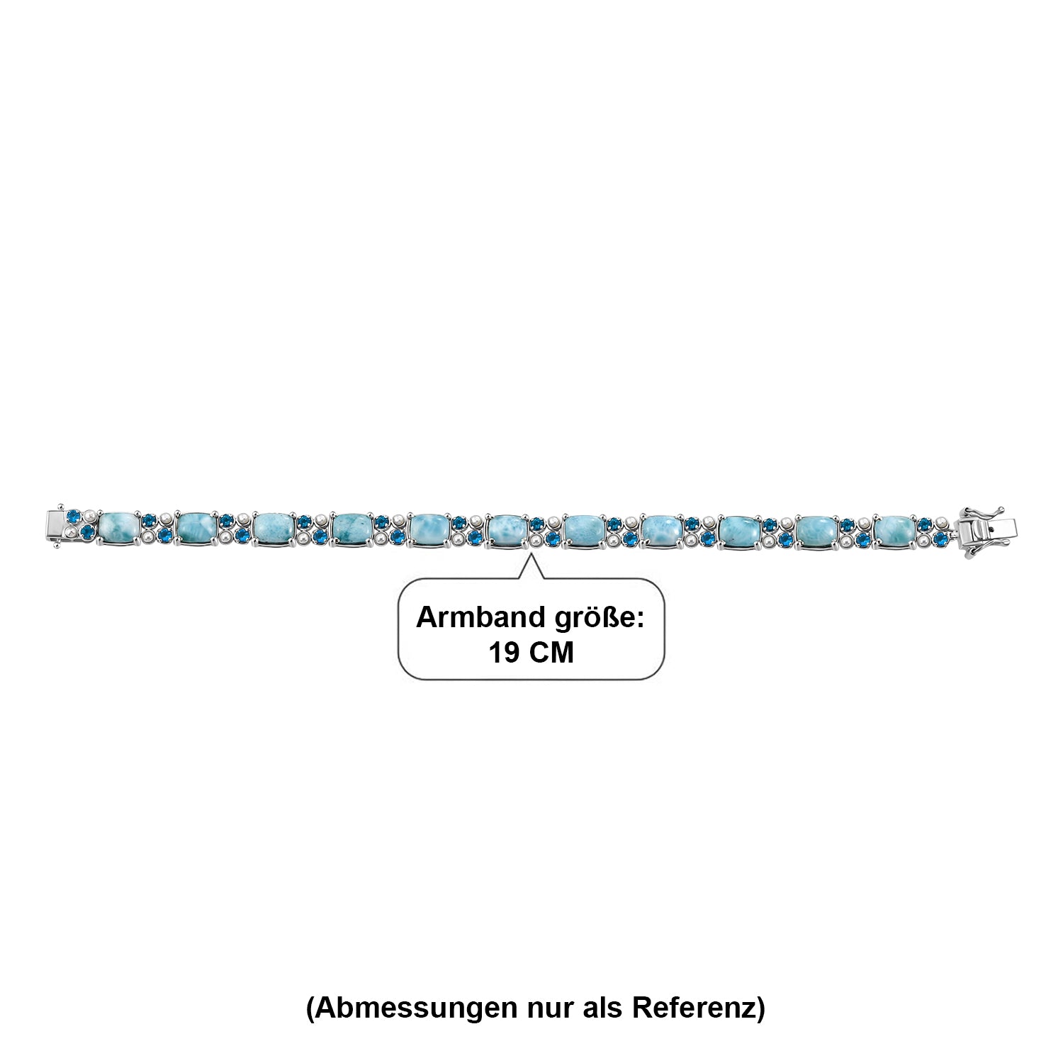 D'Joy AA Larimar, Neon Apatit Armband ca. 19 cm 925 Silber Rhodiniert