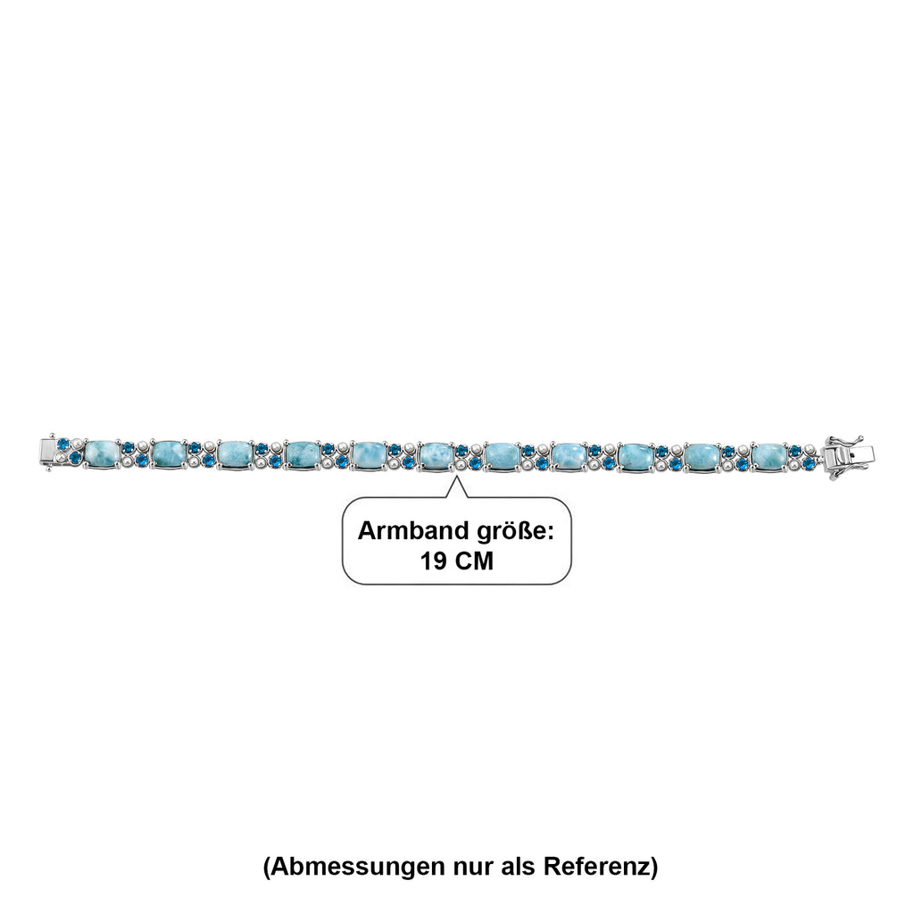 D'Joy AA Larimar, Neon Apatit Armband ca. 19 cm 925 Silber Rhodiniert