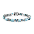 D'Joy AA Larimar, Neon Apatit Armband ca. 19 cm 925 Silber Rhodiniert