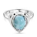 D'Joy Larimar, Weißer Zirkon Ring 925 Silber Rhodiniert (Größe 18.00) ca. 3,22 ct