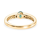 D'Joy AAA Kagem Sambischer Smaragd Ring 925 Silber 750 Vergoldet (Größe 17.00) ca. 0.33 ct