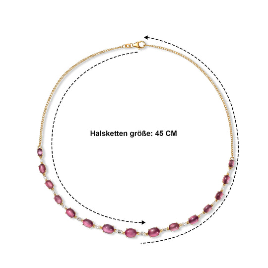 D'Joy Flamingo Mondstein Halskette ca. 45 cm 925 Silber 750 Gelbgold vermeil ca. 18,90 ct.