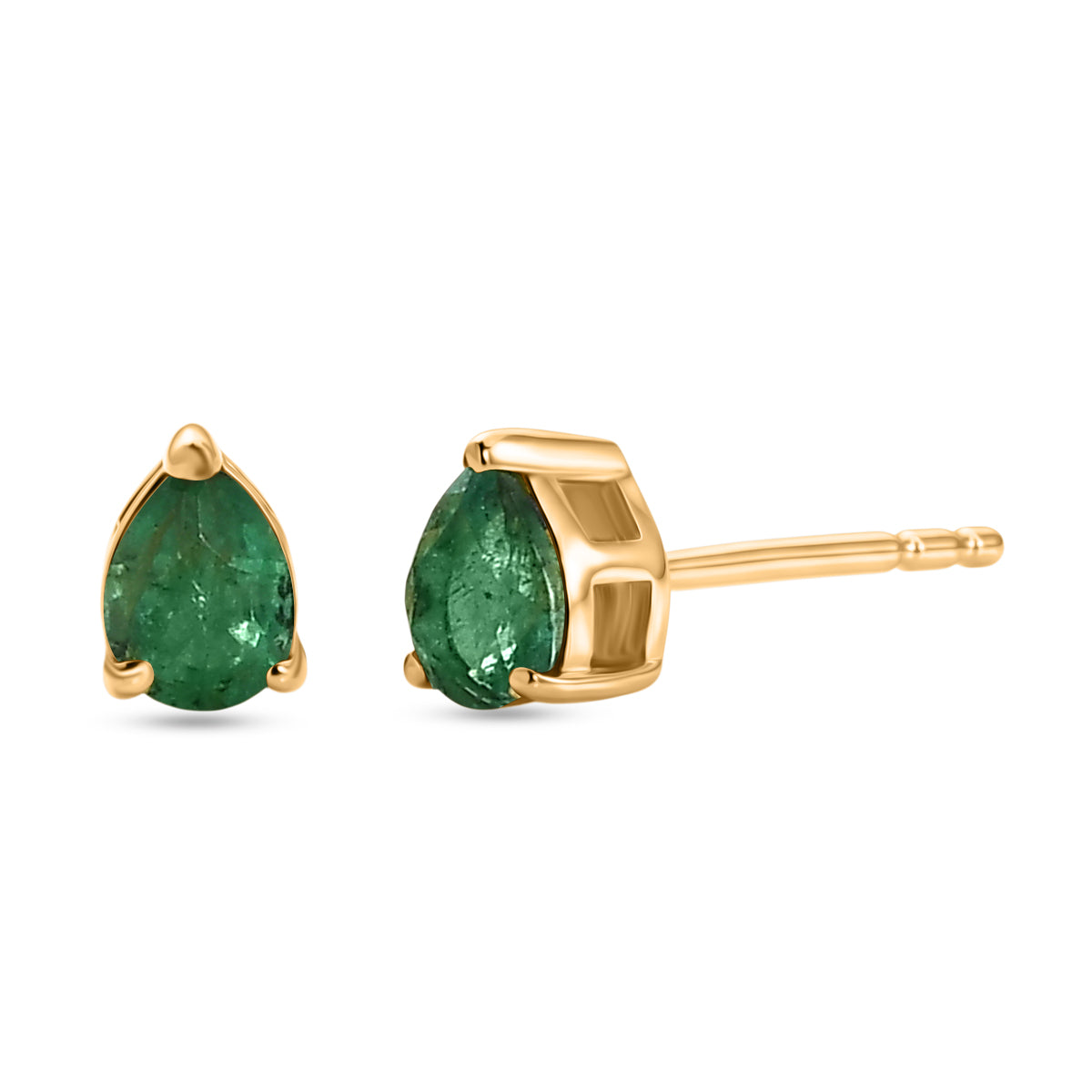 D'Joy AAA Kagem Sambischer Smaragd Ohrringe 925 Silber 750 Gelbgold vermeil ca. 0.56 ct
