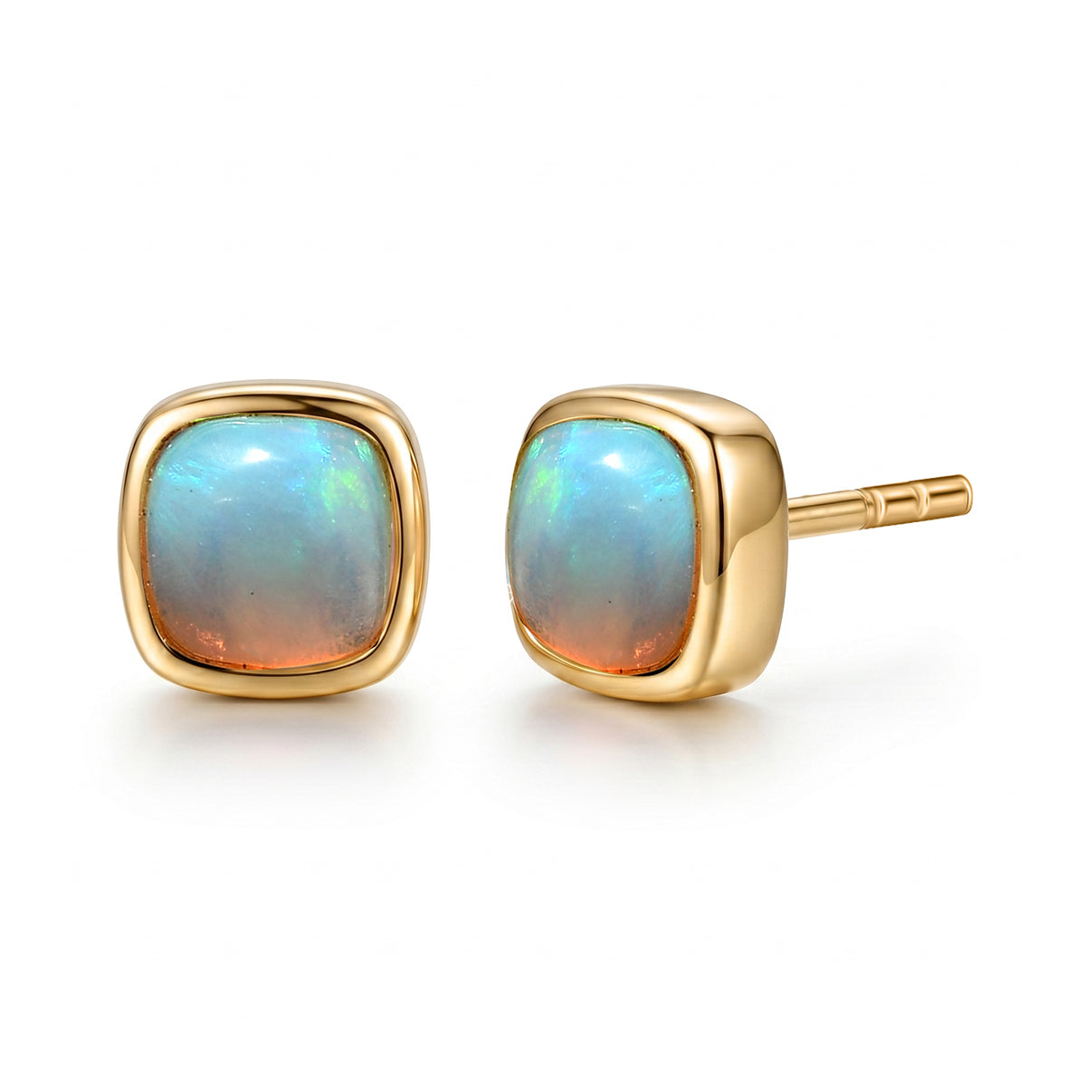 D'Joy AA Natürlicher, äthiopischer Welo Opal Ohrringe 925 Silber Gold ca. 1.35 ct
