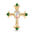D'Joy AA Natürlicher, äthiopischer Welo Opal, Tsavorite Granat Anhänger 925 Silber 750 Vergoldet ca. 0.30 ct