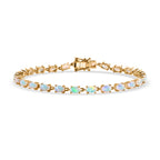 D'Joy AA Natürlicher, äthiopischer Welo Opal Armband ca. 19 cm 925 Silber 750 Gelbgold vermeil ca. 7,04 ct.
