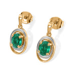 D'Joy Smaragd-Quarz Triplette Ohrringe 925 Silber Platiniert und vergoldet ca. 1,69 ct.