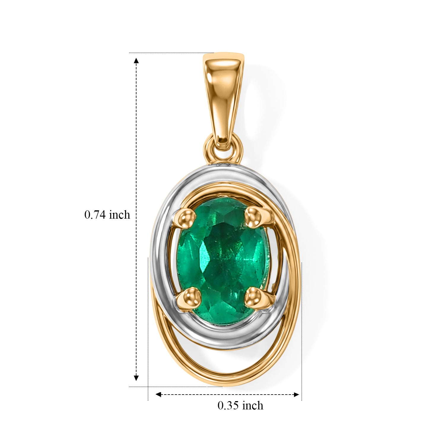 D'Joy Smaragd-Quarz Triplette Ohrringe 925 Silber Platiniert und vergoldet ca. 1,69 ct.