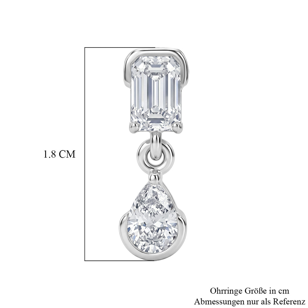 D'Joy Moissanit Ohrringe 925 Silber Platiniert ca. 1.92 ct