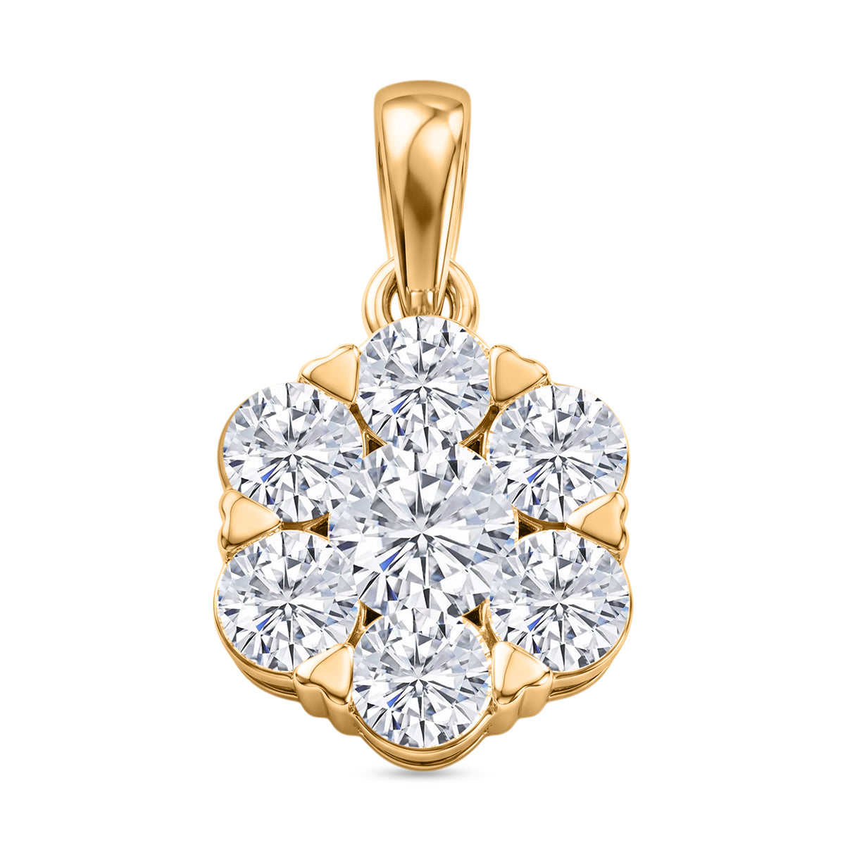 D'Joy Moissanit Anhänger 925 Silber 750 Vergoldet ca. 1.19 ct