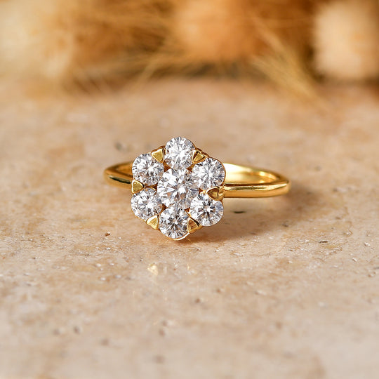 D'Joy Moissanit Ring 925 Silber 750 Vergoldet (Größe 21.00) ca. 1.20 ct