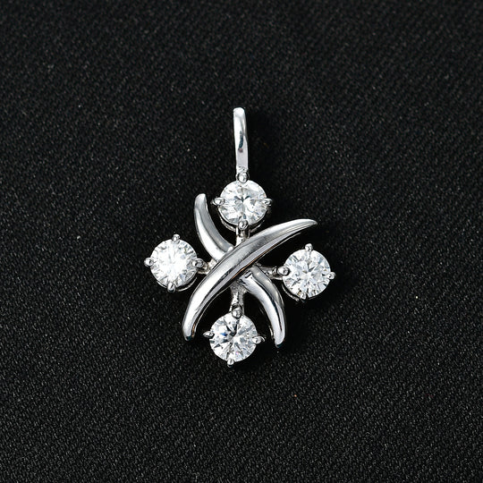 D'Joy Moissanit Anhänger 925 Silber Platiniert ca. 0.92 ct