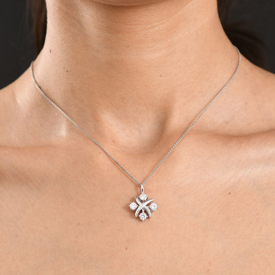 D'Joy Moissanit Anhänger 925 Silber Platiniert ca. 0.92 ct