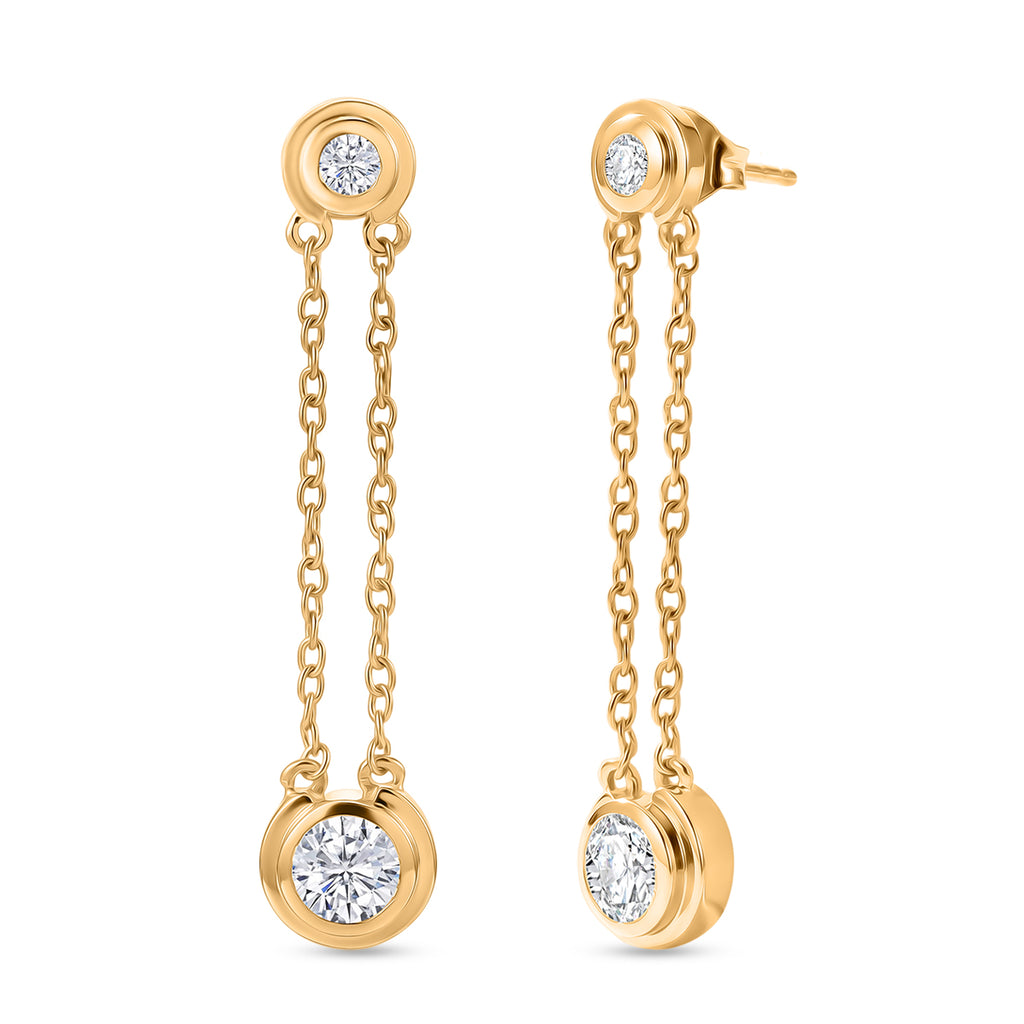 D'Joy Moissanit Ohrringe 925 Silber 750 Vergoldet ca. 1,42 ct.