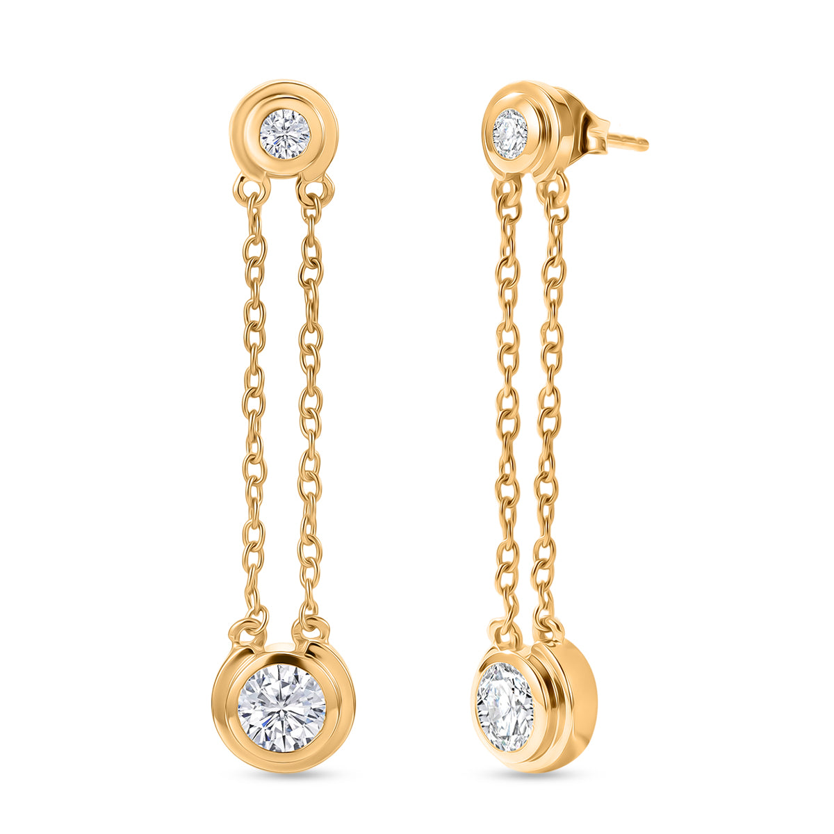 D'Joy Moissanit Ohrringe 925 Silber 750 Vergoldet ca. 1,42 ct.