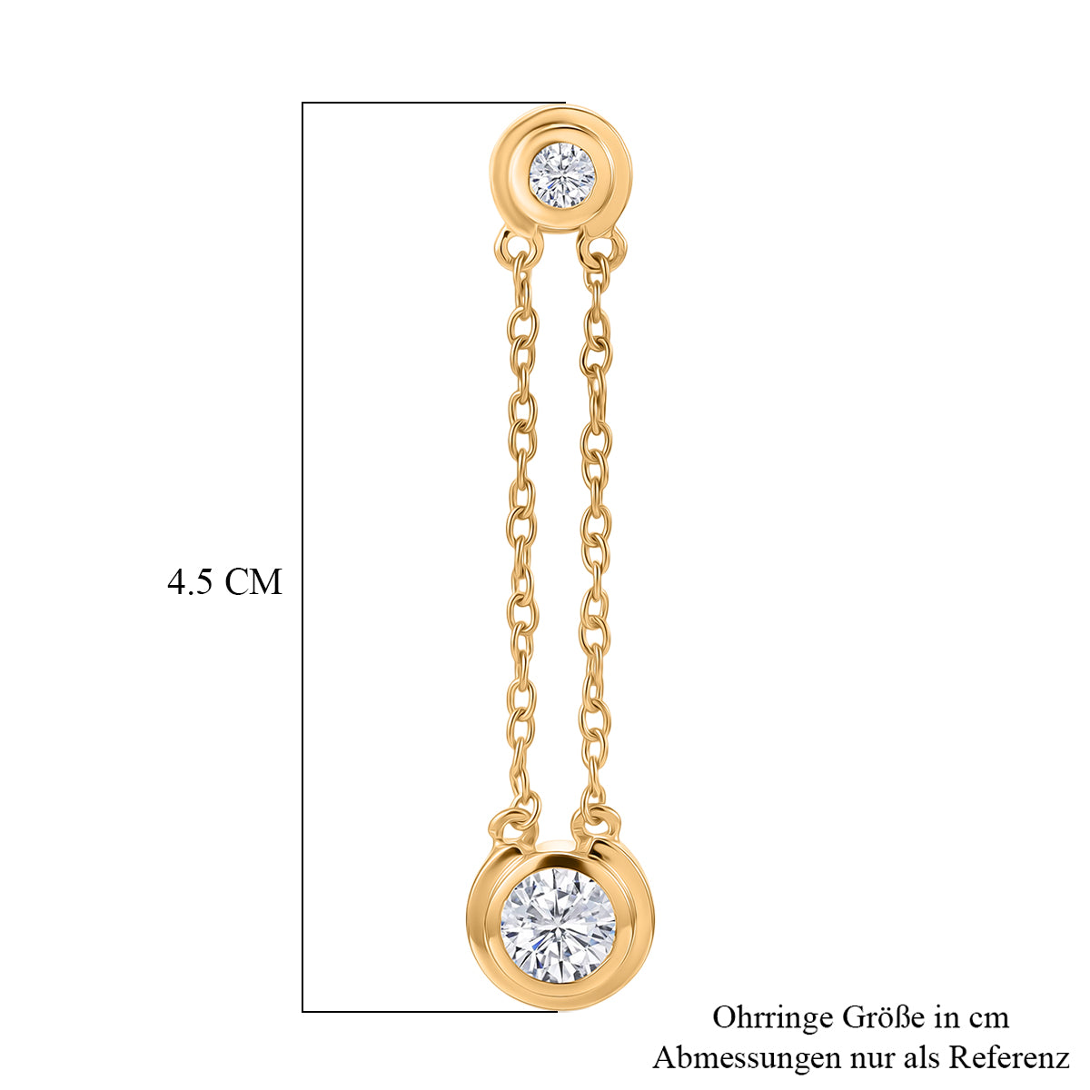 D'Joy Moissanit Ohrringe 925 Silber 750 Vergoldet ca. 1.42 ct
