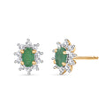 D'Joy AA Smaragd, Weißer Zirkon Ohrringe 925 Silber Rhodiniert ca. 1.32 ct