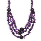 EVER TRUE Afrikanischer Amethyst Halskette ca. 45 cm Nickelfreies Messing Platiniert ca. 460.00 ct