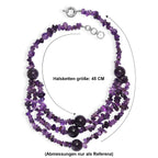 EVER TRUE Afrikanischer Amethyst Halskette ca. 45 cm Nickelfreies Messing Platiniert ca. 460.00 ct