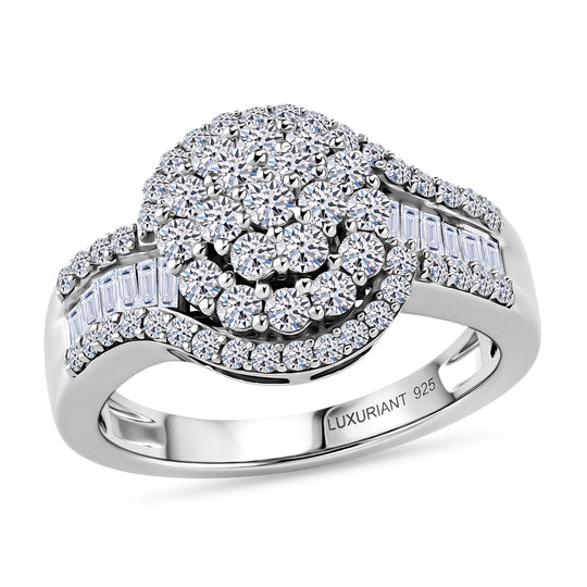 LUXURIANT DIAMOND - Lab Grown Diamant SI-GH Ring 925 Silber Rhodiniert (Größe 21.00) ca. 1,00 ct
