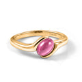D'Joy Flamingo Mondstein Ring 925 Silber Gold (Größe 17.00) ca. 0,81 ct