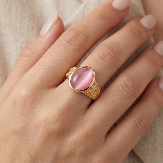 EVER TRUE Flamingo Mondstein Ring Reine Bronze (Größe 18.00) ca. 3,92 ct