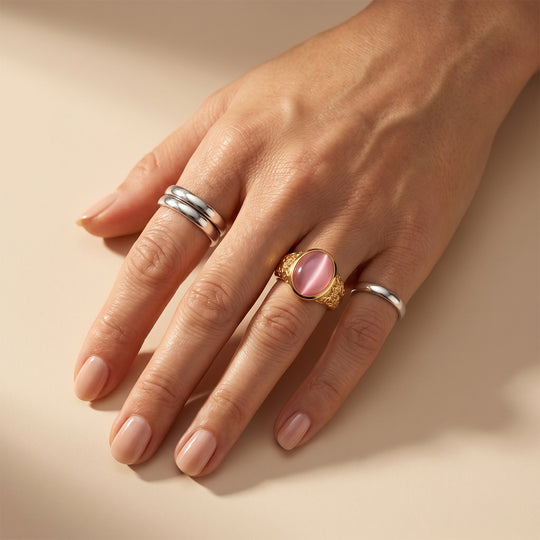 EVER TRUE Flamingo Mondstein Ring Reine Bronze (Größe 18.00) ca. 3,92 ct