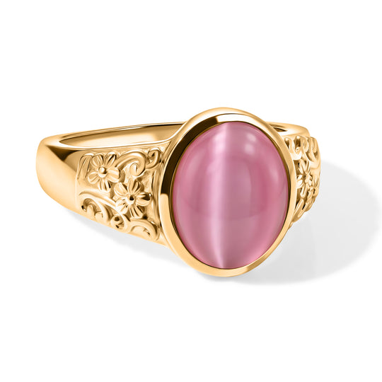 EVER TRUE Flamingo Mondstein Ring Reine Bronze (Größe 18.00) ca. 3,92 ct
