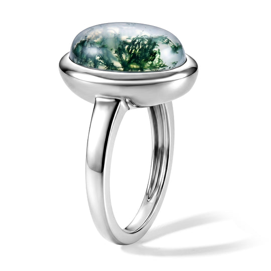 EVER TRUE Moosachat Ring Reine Bronze (Größe 17.00) ca. 6,01 ct