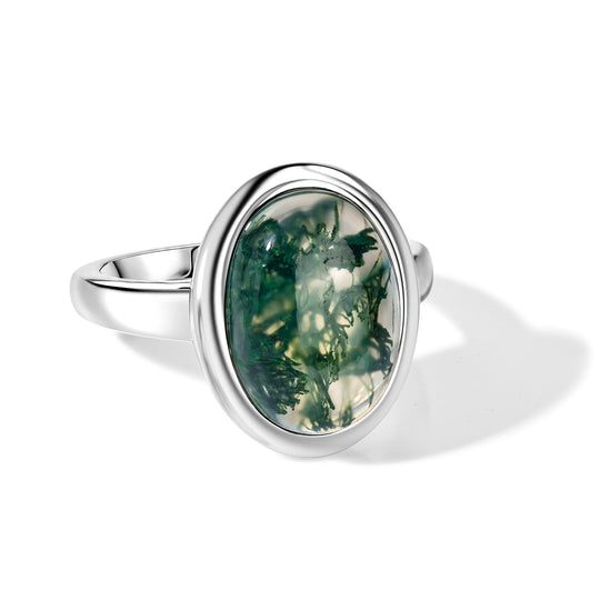EVER TRUE Moosachat Ring Reine Bronze (Größe 17.00) ca. 6,01 ct