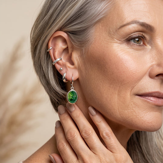 EVER TRUE Moosachat Ohrringe Reine Bronze ca. 4,16 ct.