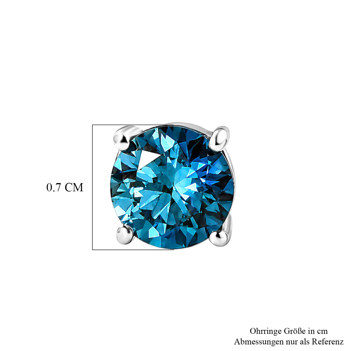 LUXURIANT DIAMOND - Lab Grown Blauer Diamant SI Ohrringe 925 Silber Rhodiniert ca. 2,05 ct.
