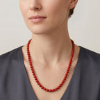 D'Joy roter Zinnober Halskette ca. 50 cm 925 Silber ca. 330,00 ct.