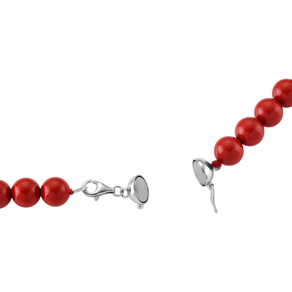 D'Joy roter Zinnober Halskette ca. 50 cm 925 Silber ca. 330,00 ct.