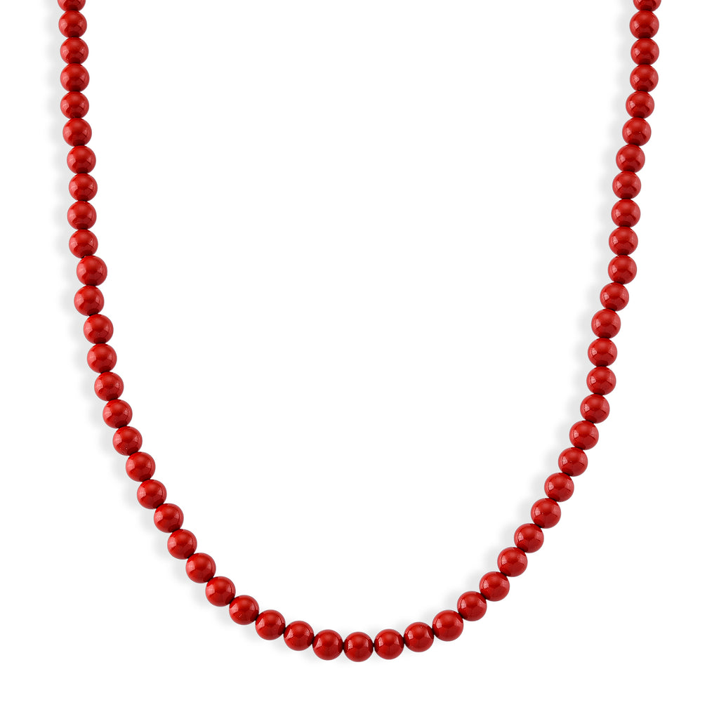 D'Joy roter Zinnober Halskette ca. 50 cm 925 Silber ca. 330,00 ct.