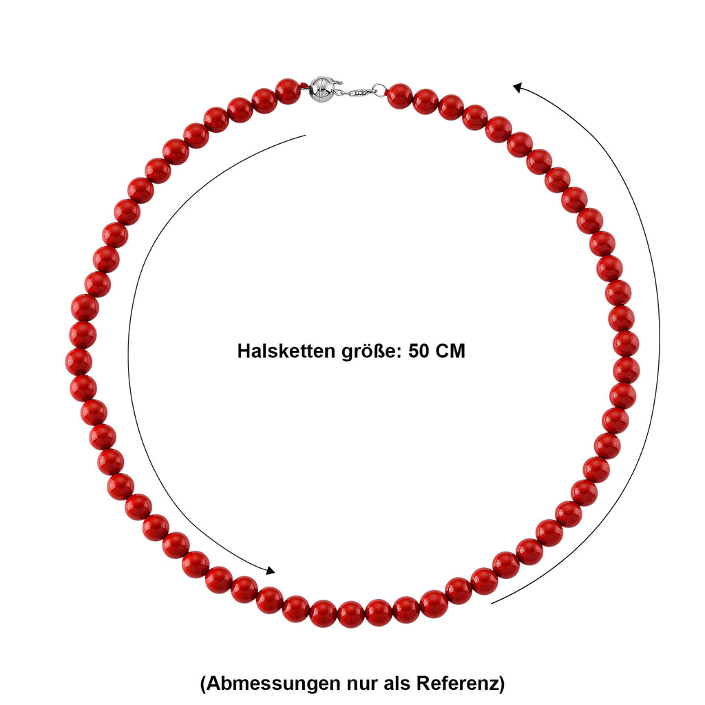 D'Joy roter Zinnober Halskette ca. 50 cm 925 Silber ca. 330,00 ct.