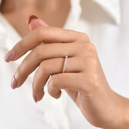 LUXURIANT DIAMOND- Lab Grown Diamant GH Ring 925 Silber 750 Roségold vermeil (Größe 19.00) ca. 0.25 ct
