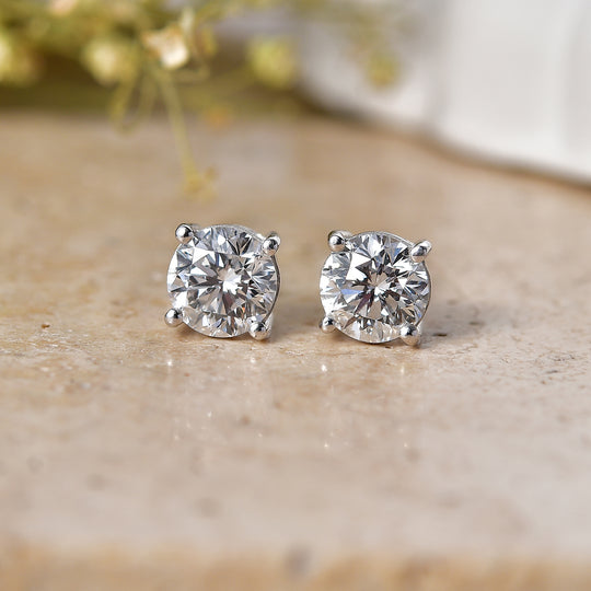 LUXURIANT DIAMOND - Lab Grown Diamant 100 Facetten-GH Ohrringe 925 Silber Rhodiniert ca. 2,11 ct.