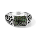 D'Joy Grüner Diamant Ring 925 Silber Rhodiniert (Größe 19.00) ca. 0,50 ct