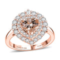D'Joy AA Morganit, Moissanit Ring 925 Silber 750 Roségold vermeil (Größe 20.00) ca. 2,20 ct